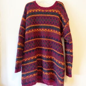 Paul Harris Design Mohair Blend Sweater Small Fushia Purple Boho Festival